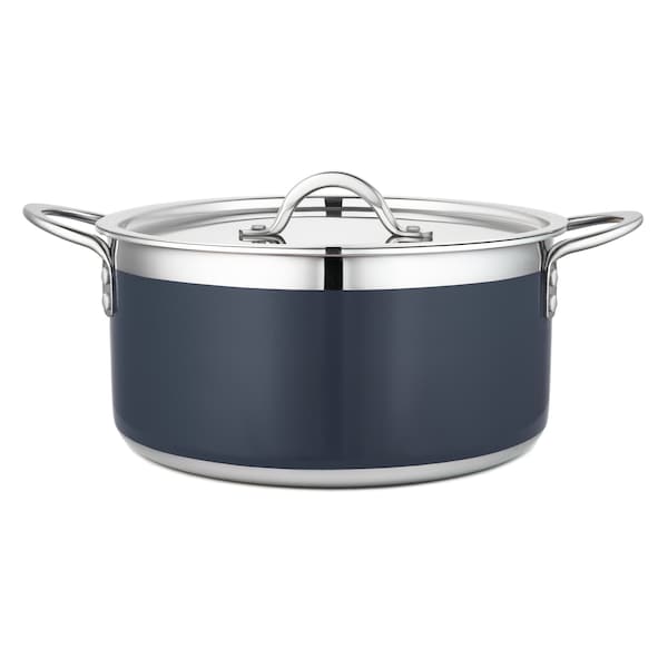 Bon Chef Country French 2 Pot W/Cover 10 1/8"Diax4 3/4"H 5 Qt 22 Oz - Cobalt Blue 71303-CF2-CB - main